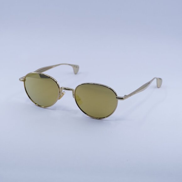 Bottega Veneta BV1396S 002 Sunglasses Gold Round Frame, Grey  display picture 1